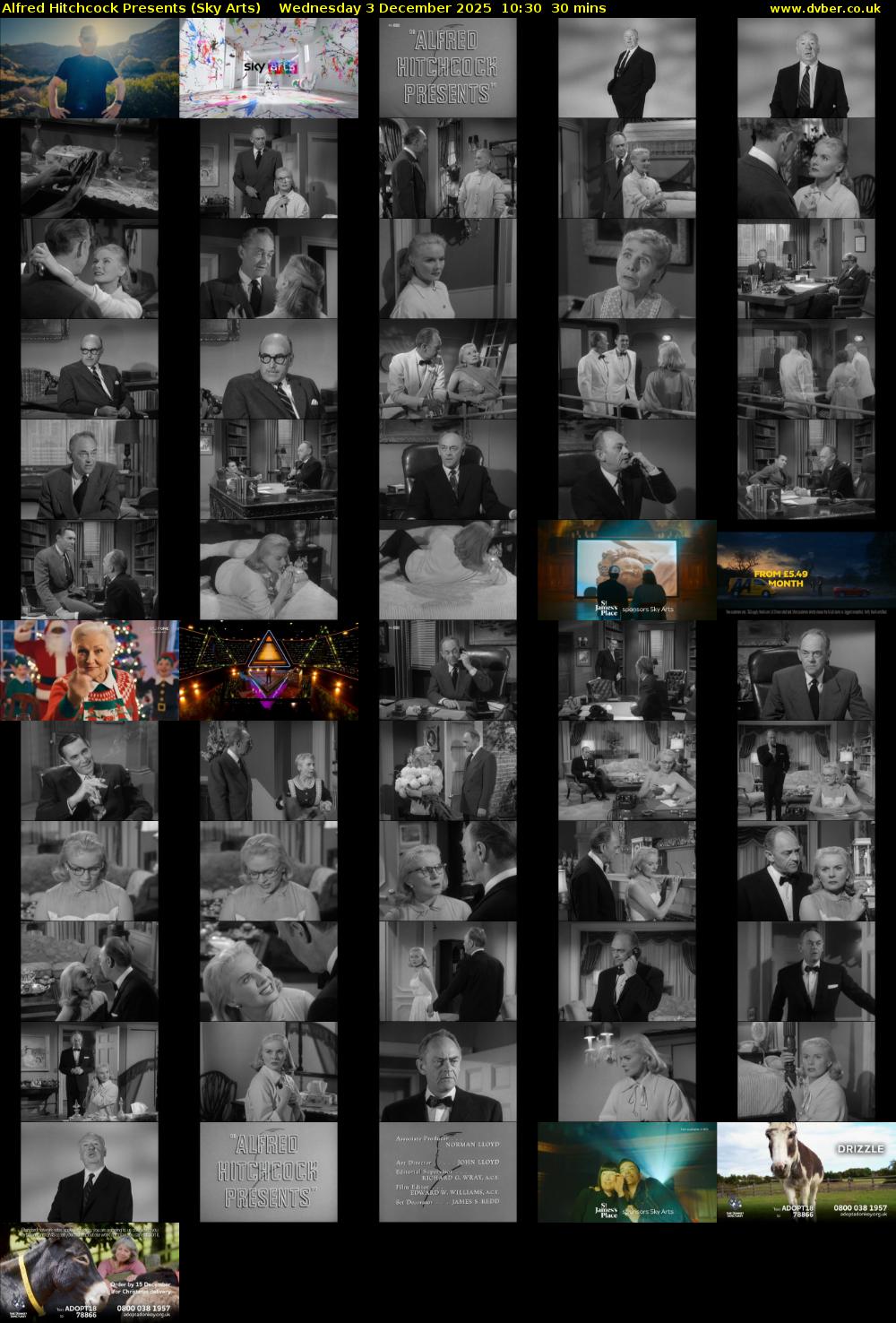 Alfred Hitchcock Presents (Sky Arts) Wednesday 3 December 2025 10:30 - 11:00