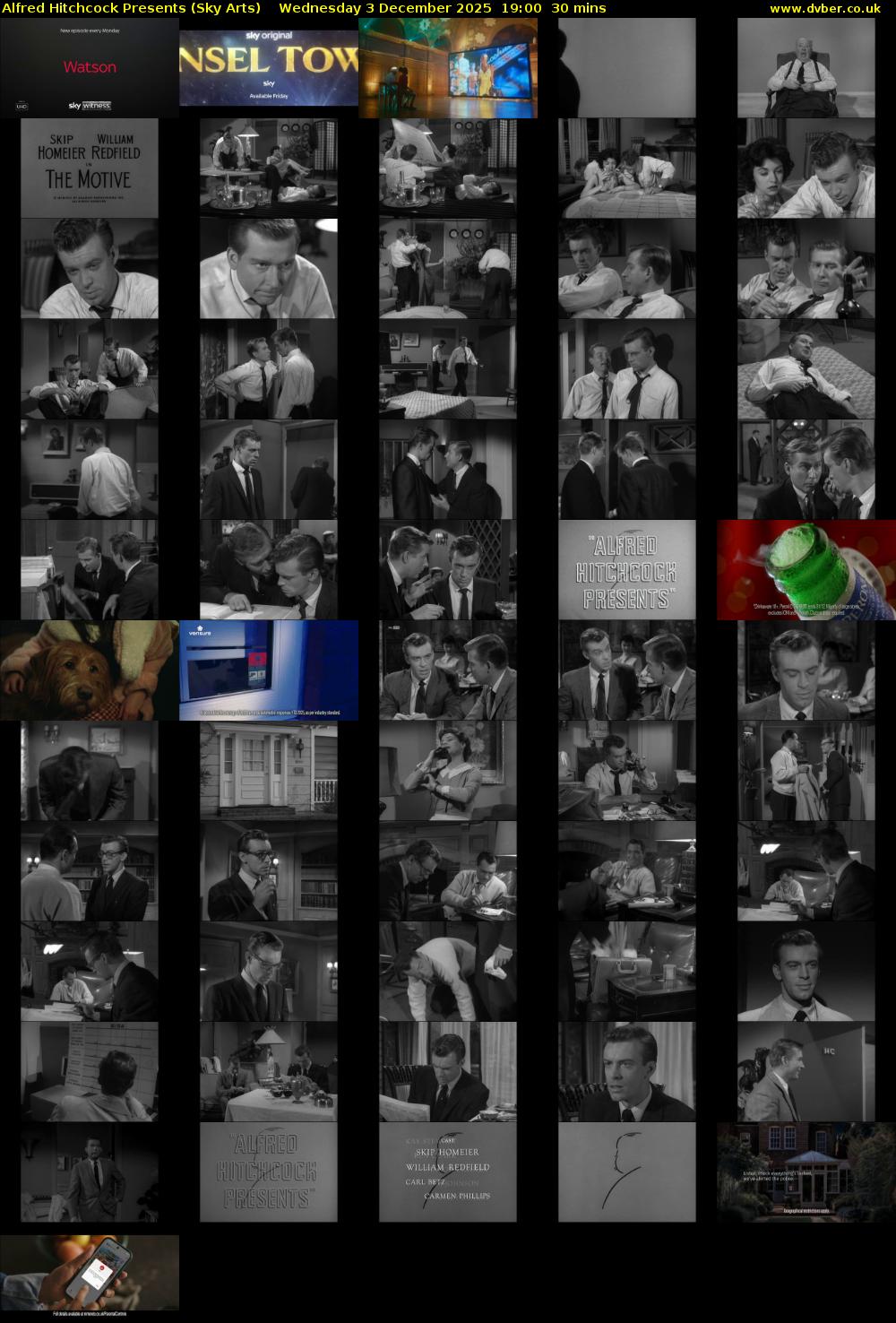 Alfred Hitchcock Presents (Sky Arts) Wednesday 3 December 2025 19:00 - 19:30