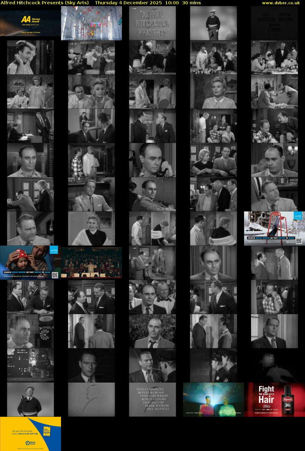 Alfred Hitchcock Presents (Sky Arts) Thursday 4 December 2025 10:00 - 10:30