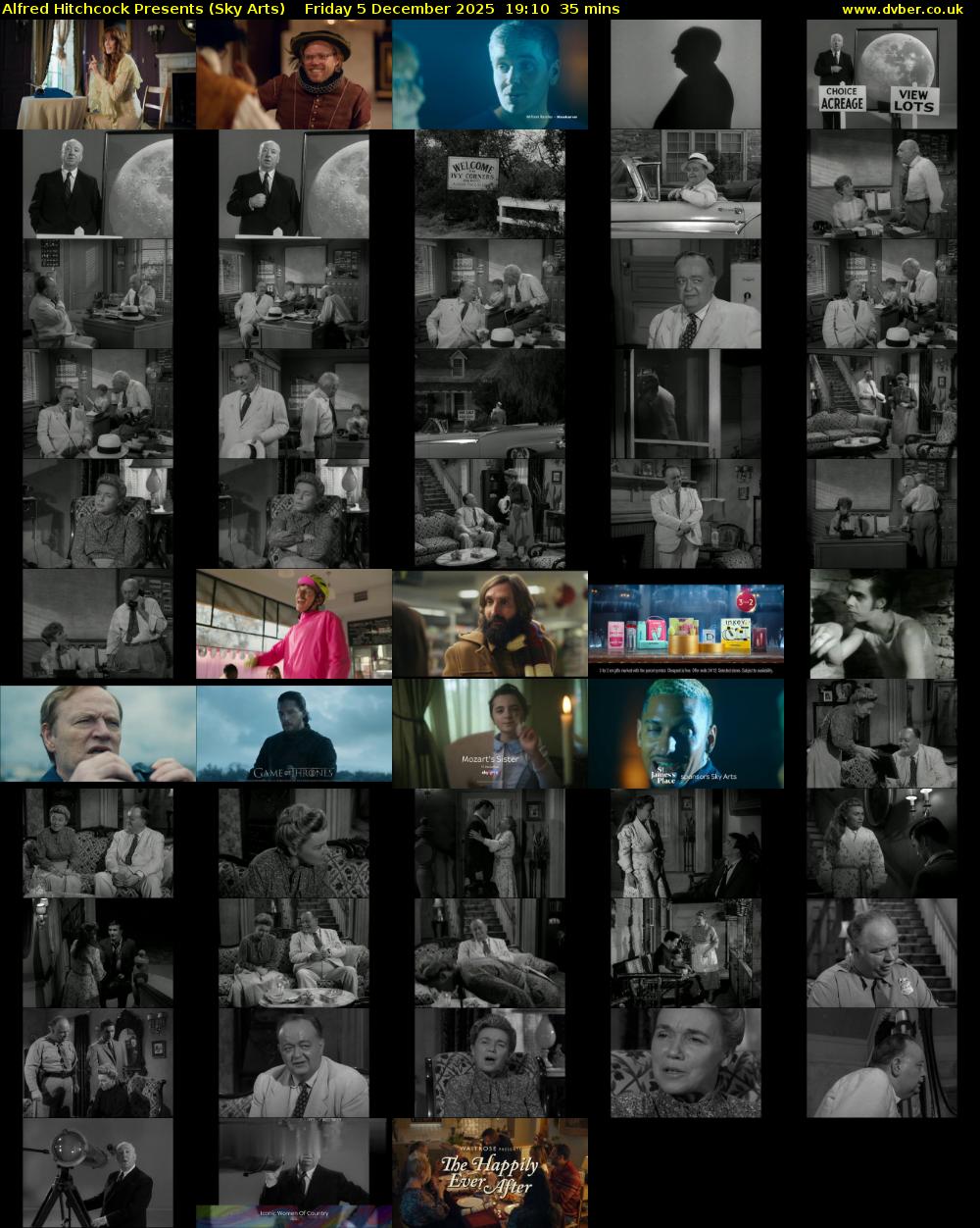 Alfred Hitchcock Presents (Sky Arts) Friday 5 December 2025 19:10 - 19:45