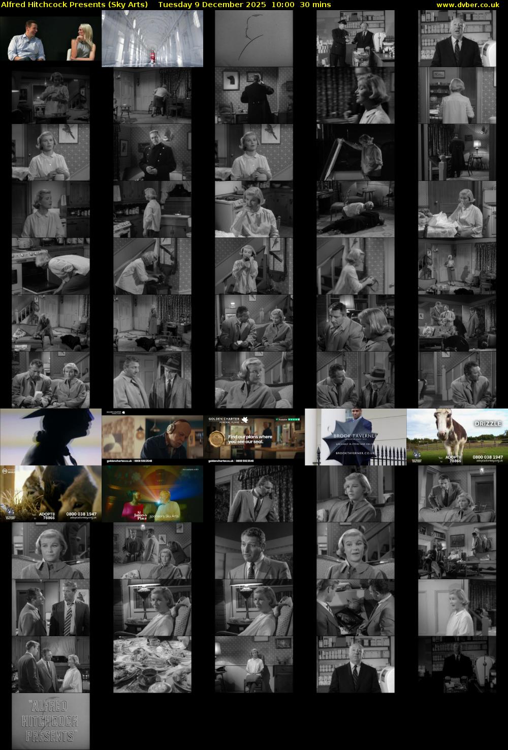 Alfred Hitchcock Presents (Sky Arts) Tuesday 9 December 2025 10:00 - 10:30