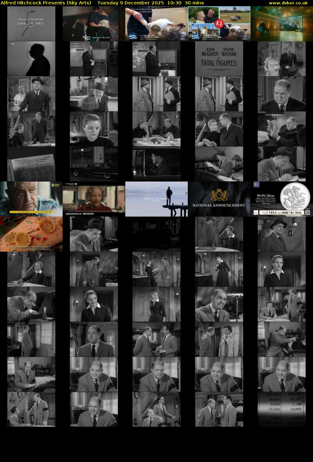 Alfred Hitchcock Presents (Sky Arts) Tuesday 9 December 2025 10:30 - 11:00