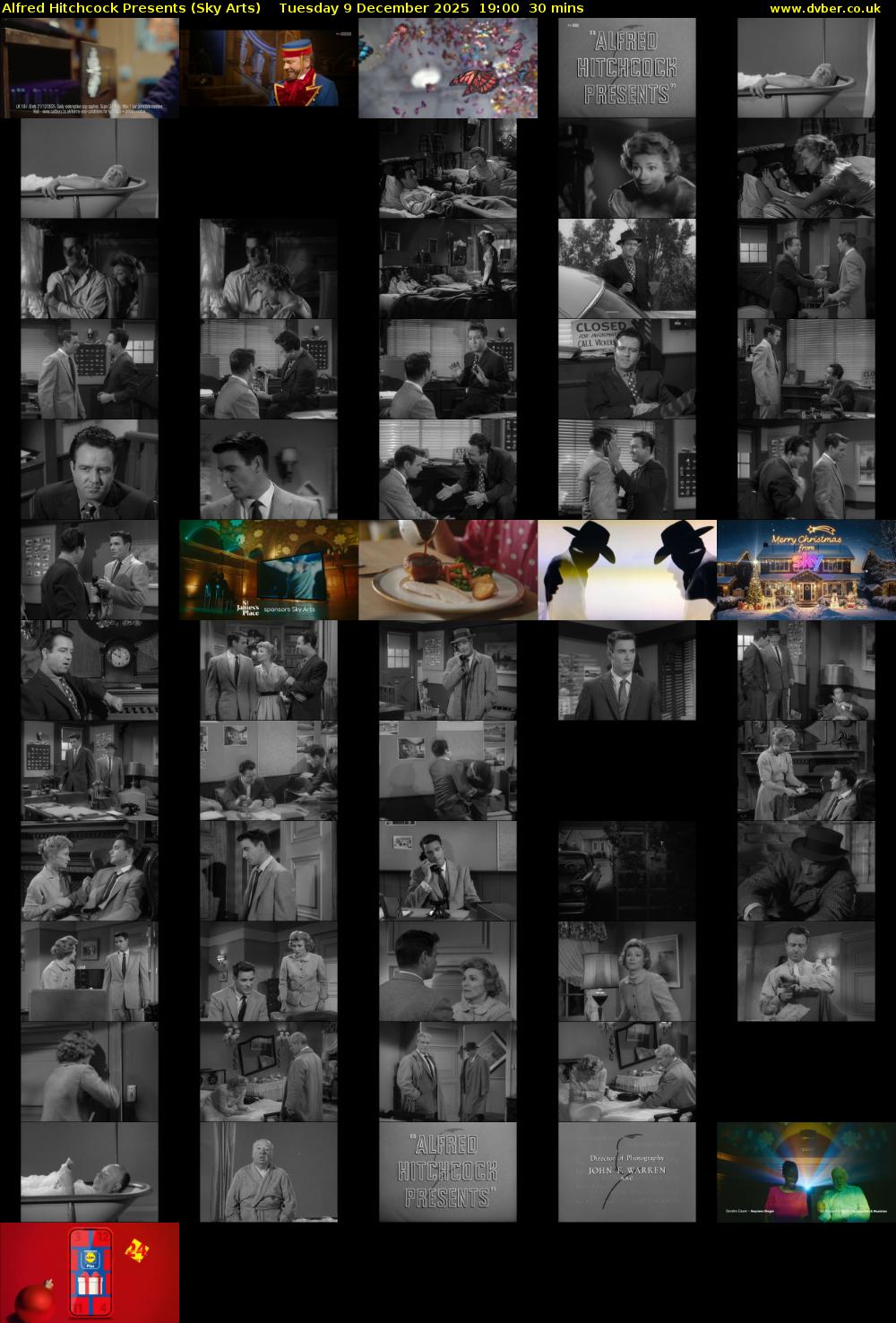 Alfred Hitchcock Presents (Sky Arts) Tuesday 9 December 2025 19:00 - 19:30