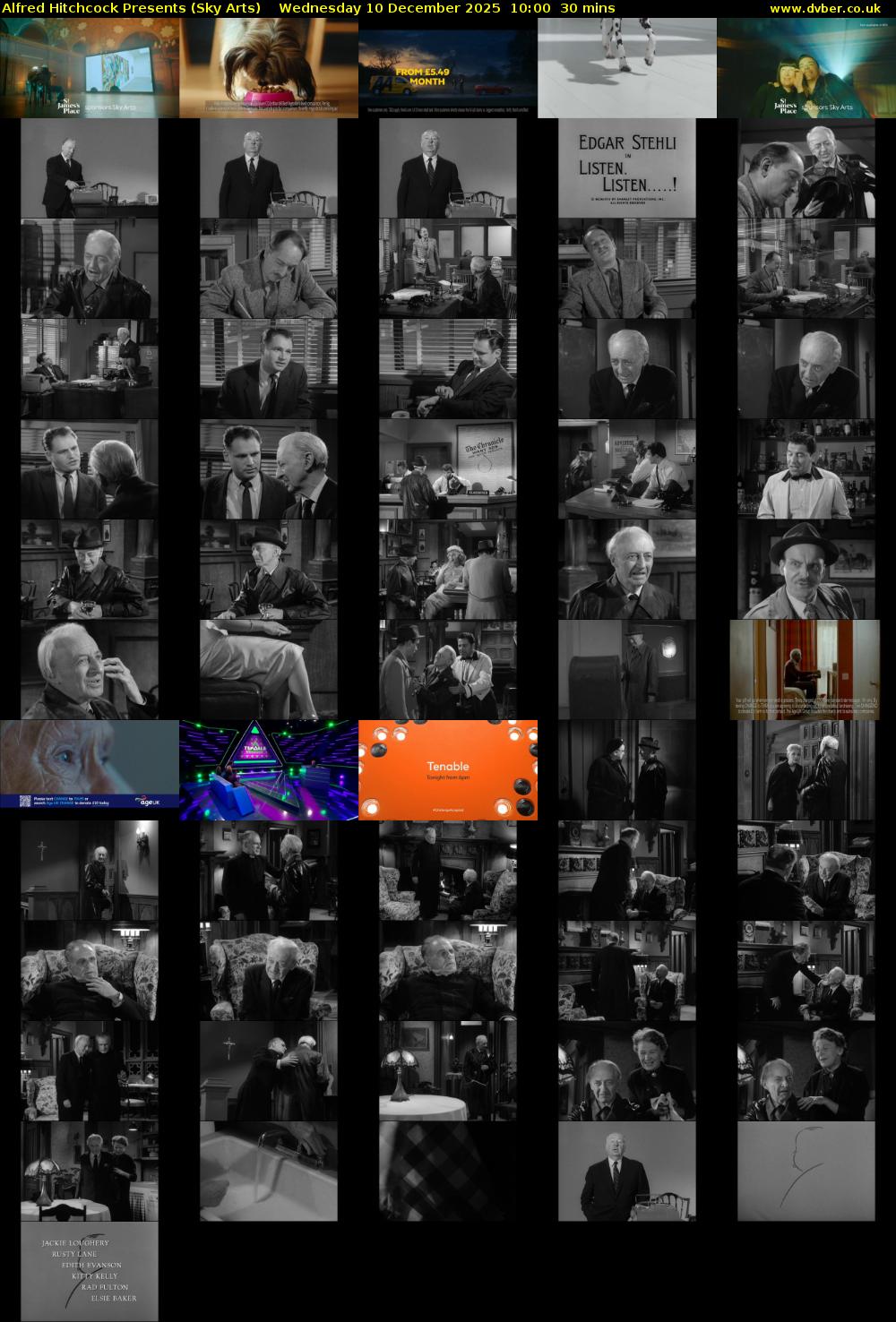 Alfred Hitchcock Presents (Sky Arts) Wednesday 10 December 2025 10:00 - 10:30