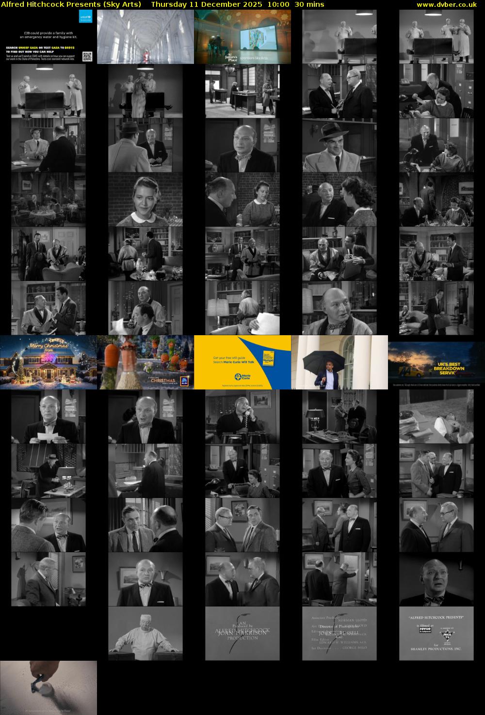 Alfred Hitchcock Presents (Sky Arts) Thursday 11 December 2025 10:00 - 10:30