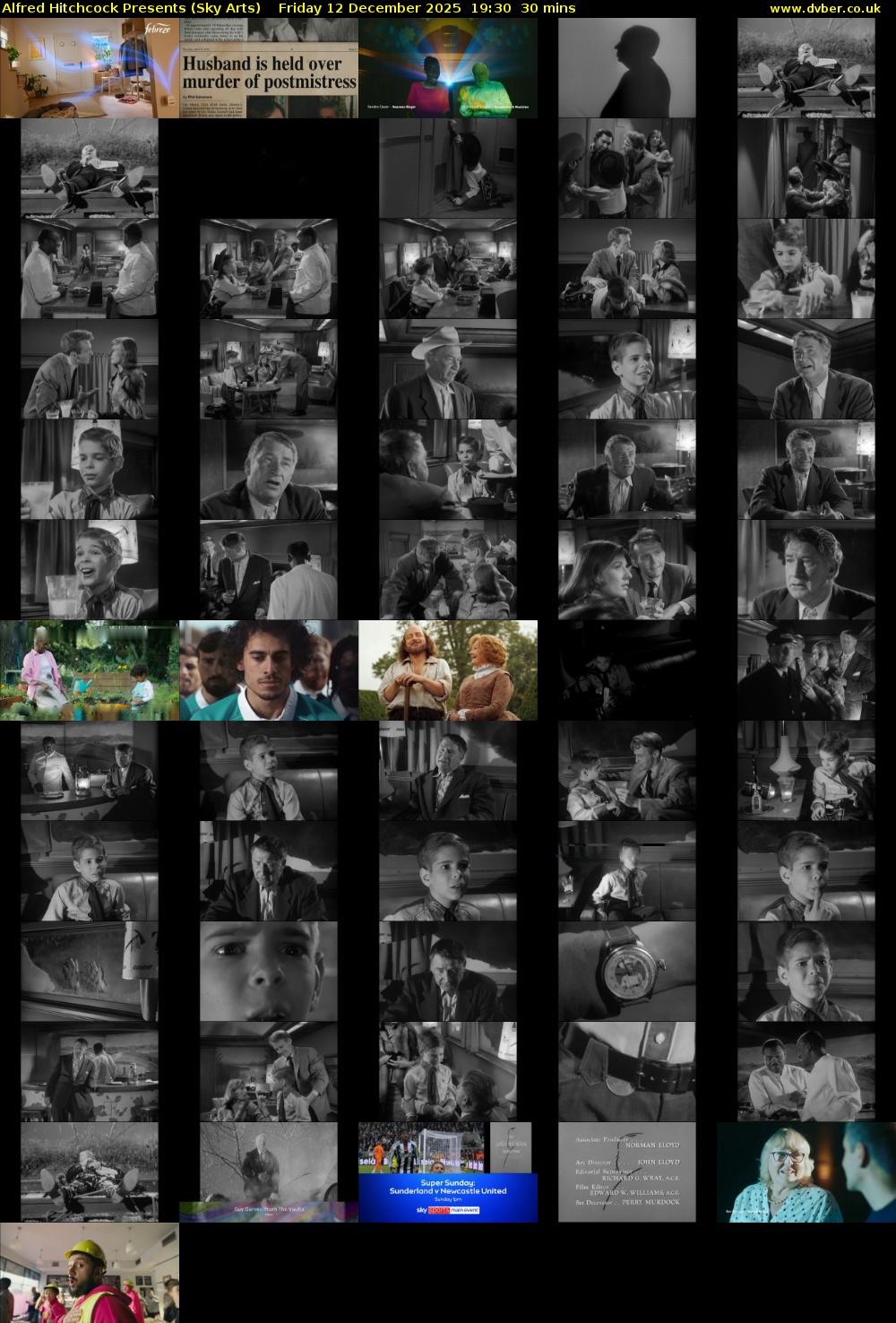 Alfred Hitchcock Presents (Sky Arts) Friday 12 December 2025 19:30 - 20:00