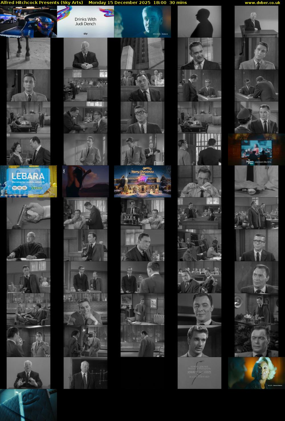 Alfred Hitchcock Presents (Sky Arts) Monday 15 December 2025 18:00 - 18:30