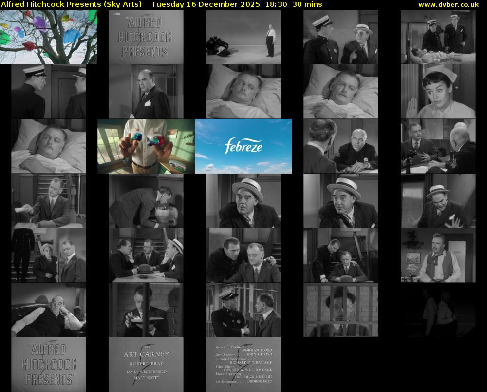 Alfred Hitchcock Presents (Sky Arts) Tuesday 16 December 2025 18:30 - 19:00