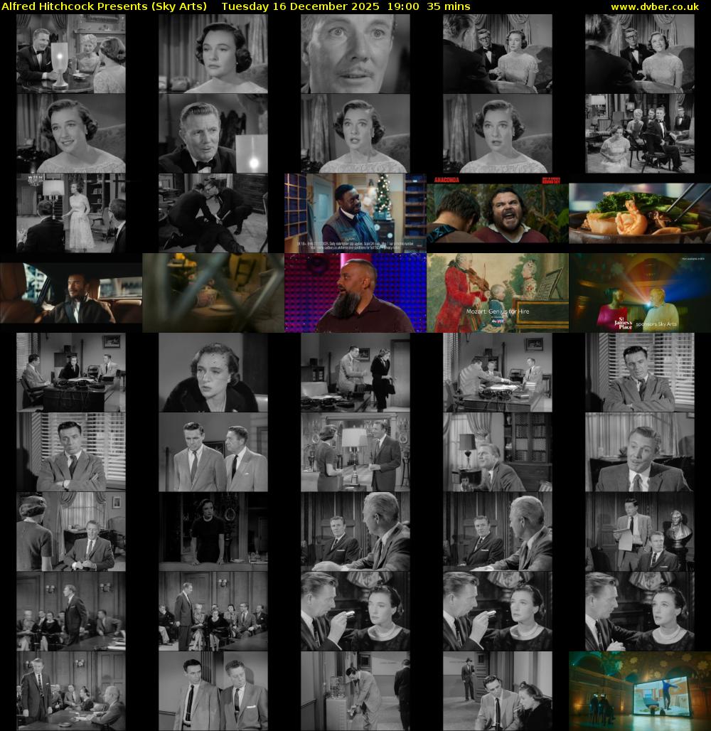Alfred Hitchcock Presents (Sky Arts) Tuesday 16 December 2025 19:00 - 19:35