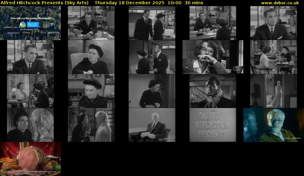 Alfred Hitchcock Presents (Sky Arts) Thursday 18 December 2025 10:00 - 10:30