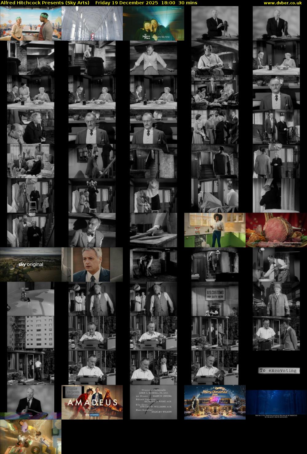 Alfred Hitchcock Presents (Sky Arts) Friday 19 December 2025 18:00 - 18:30
