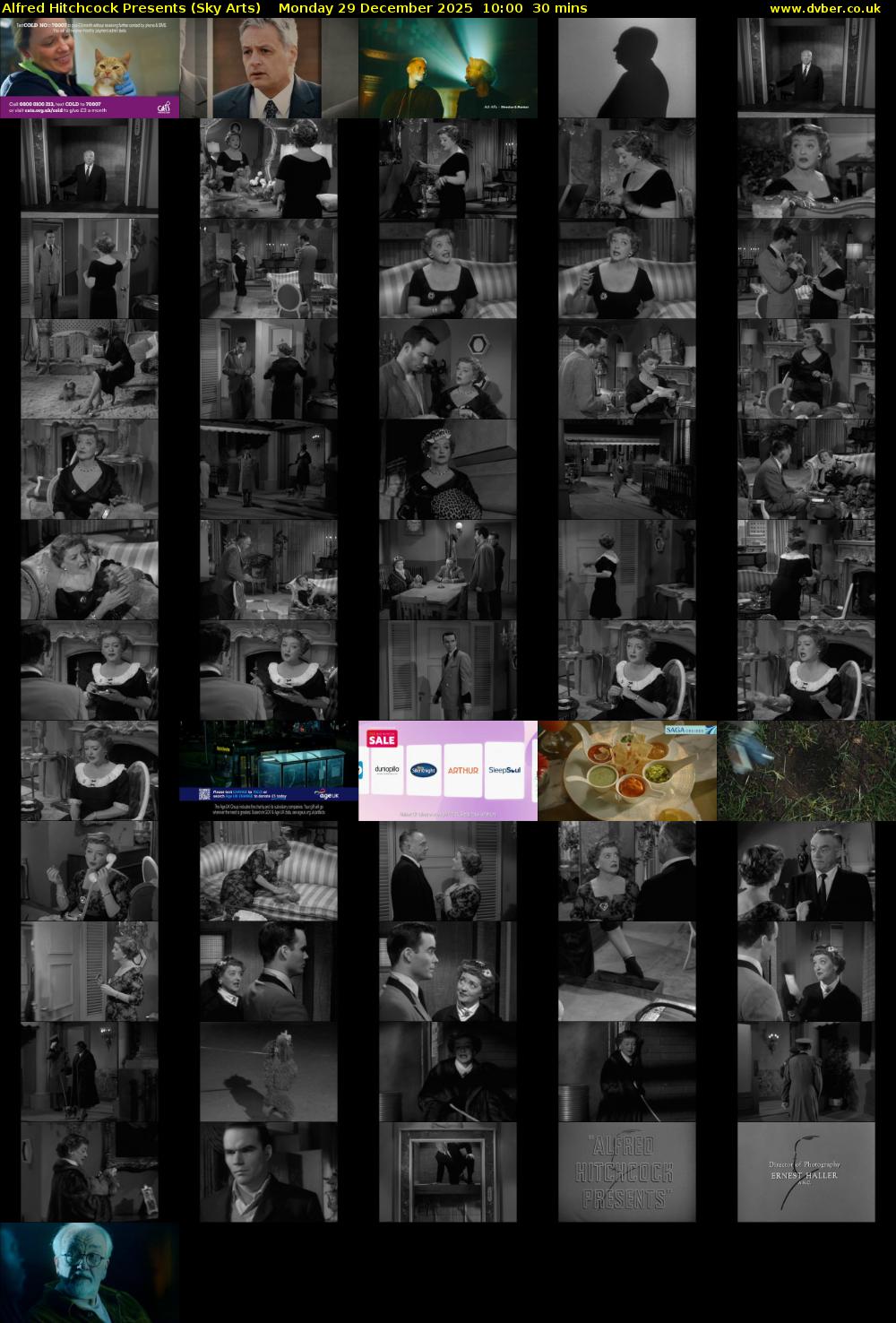 Alfred Hitchcock Presents (Sky Arts) Monday 29 December 2025 10:00 - 10:30