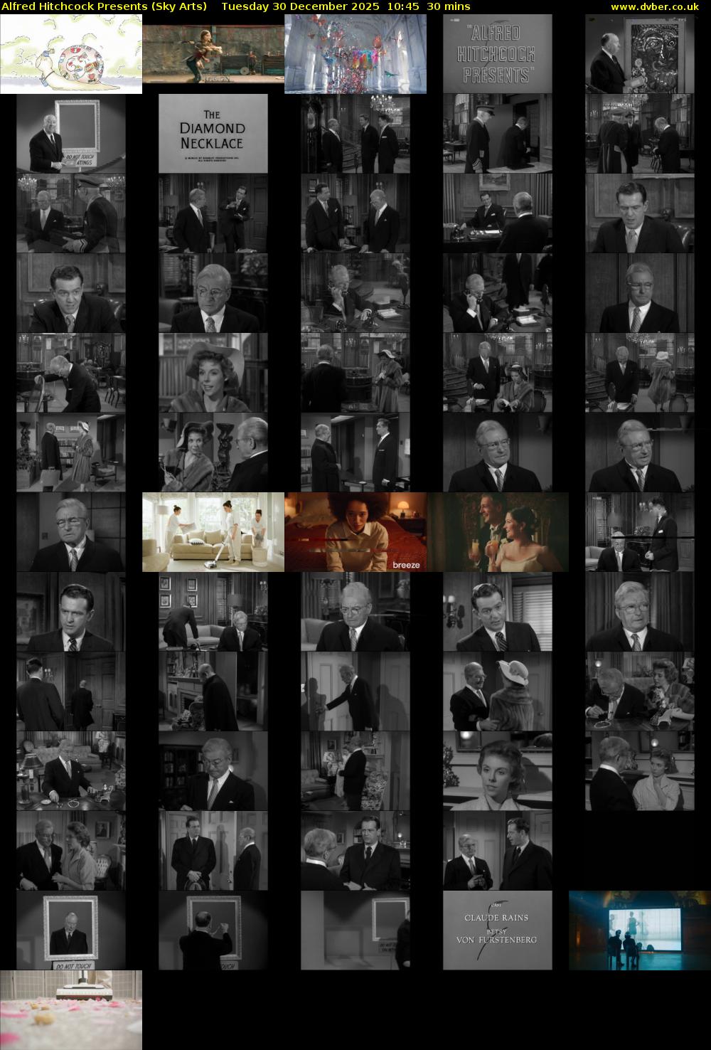 Alfred Hitchcock Presents (Sky Arts) Tuesday 30 December 2025 10:45 - 11:15