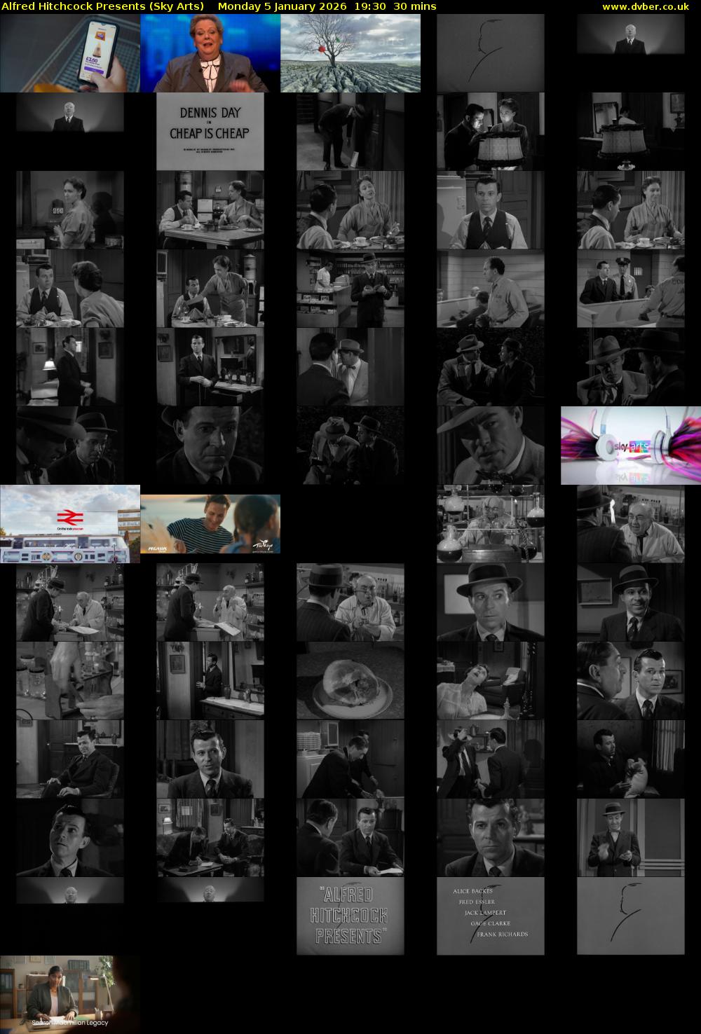 Alfred Hitchcock Presents (Sky Arts) Monday 5 January 2026 19:30 - 20:00