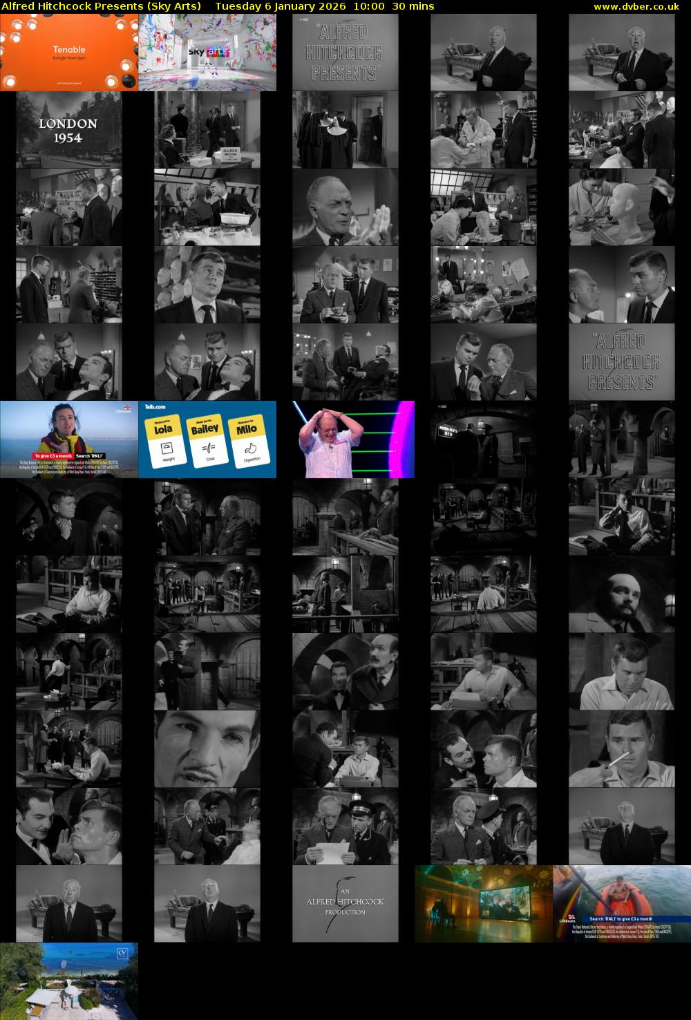 Alfred Hitchcock Presents (Sky Arts) Tuesday 6 January 2026 10:00 - 10:30