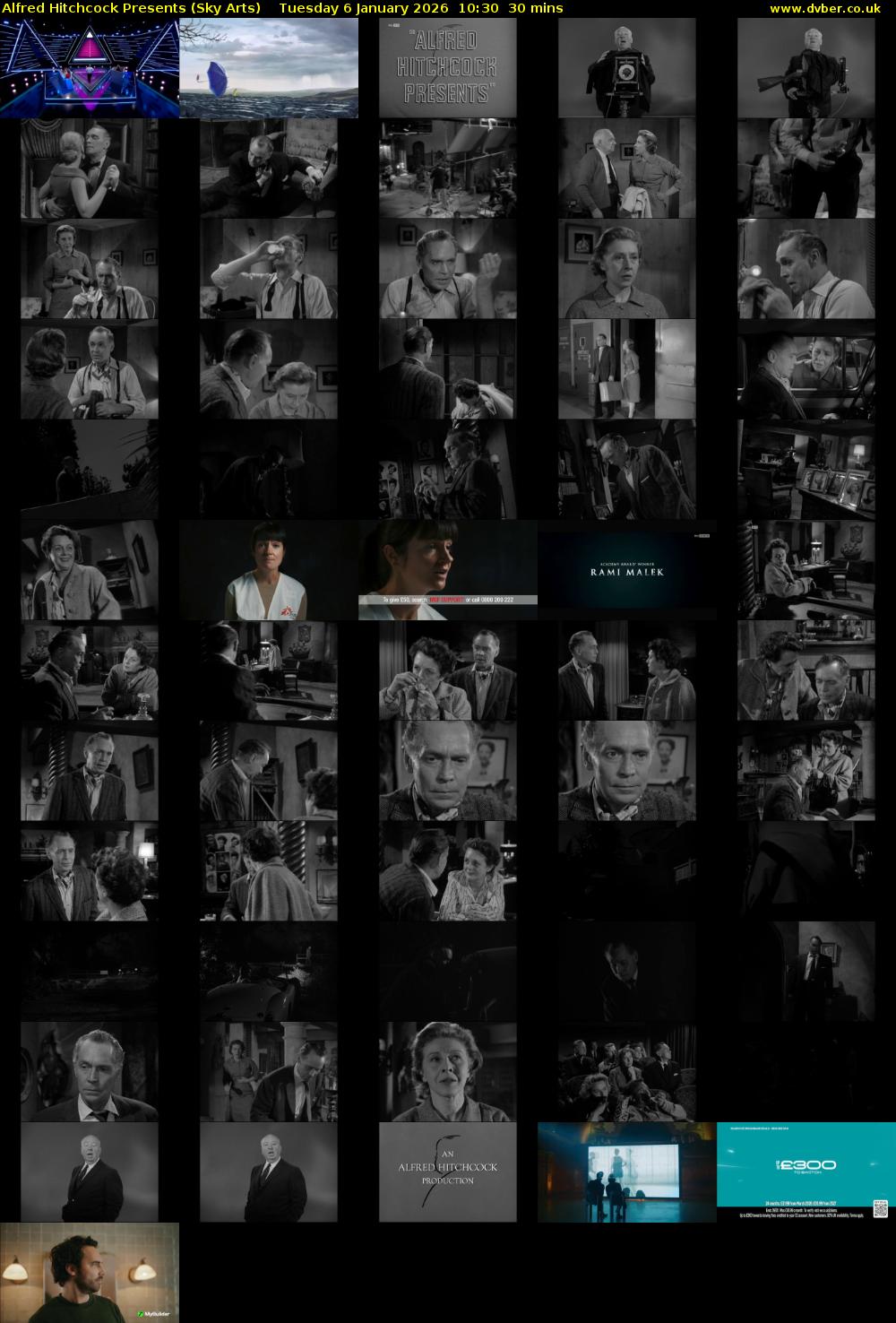 Alfred Hitchcock Presents (Sky Arts) Tuesday 6 January 2026 10:30 - 11:00