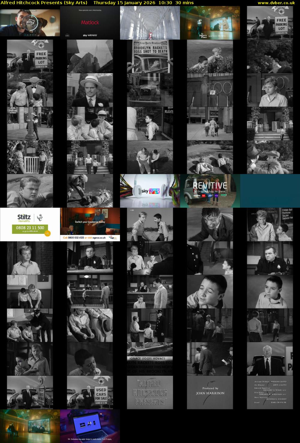 Alfred Hitchcock Presents (Sky Arts) Thursday 15 January 2026 10:30 - 11:00