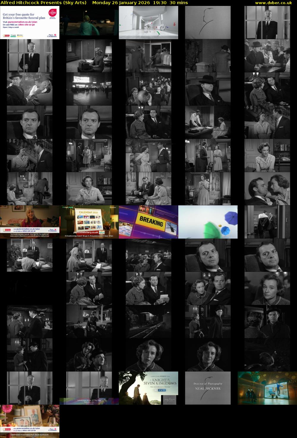 Alfred Hitchcock Presents (Sky Arts) Monday 26 January 2026 19:30 - 20:00