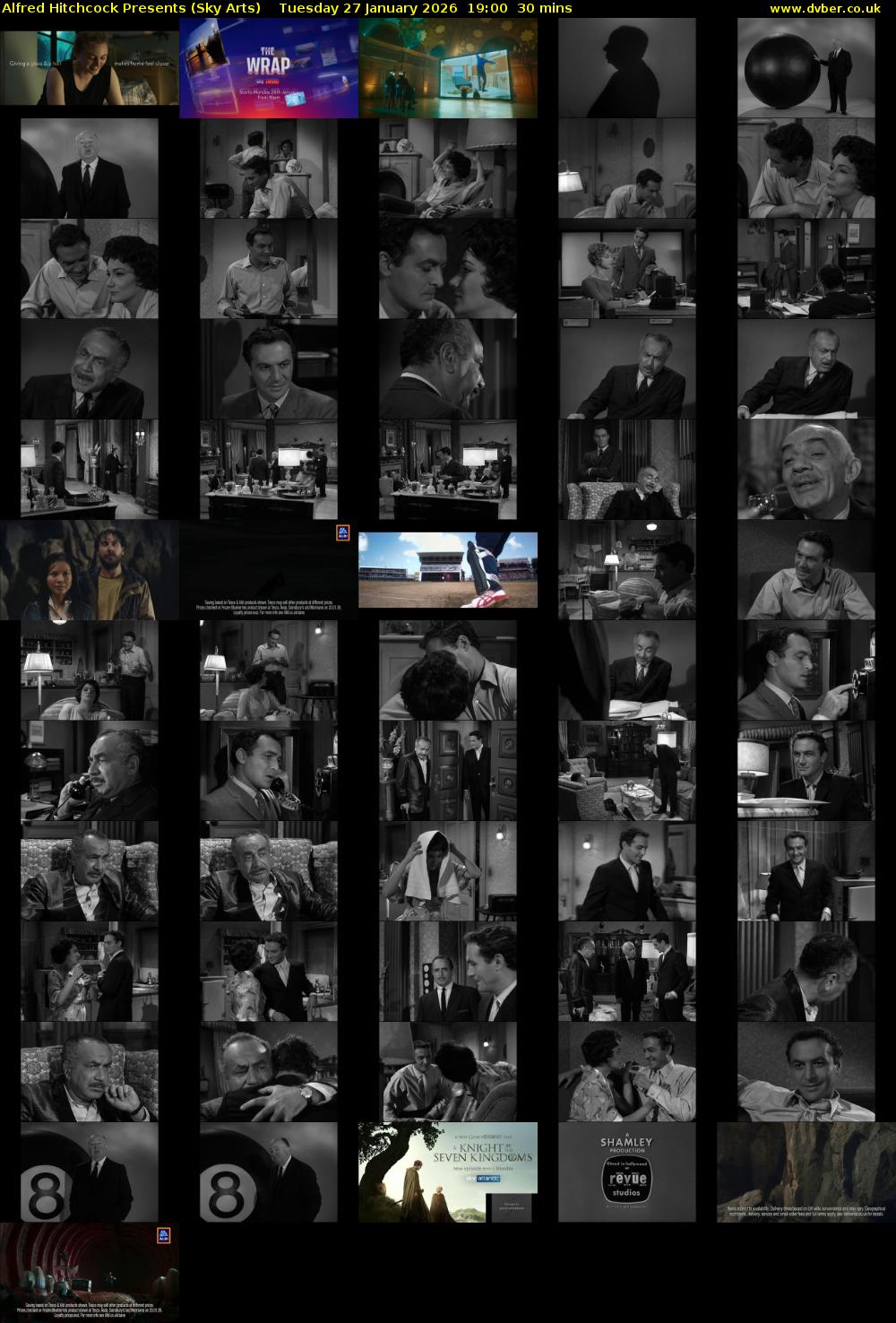 Alfred Hitchcock Presents (Sky Arts) Tuesday 27 January 2026 19:00 - 19:30