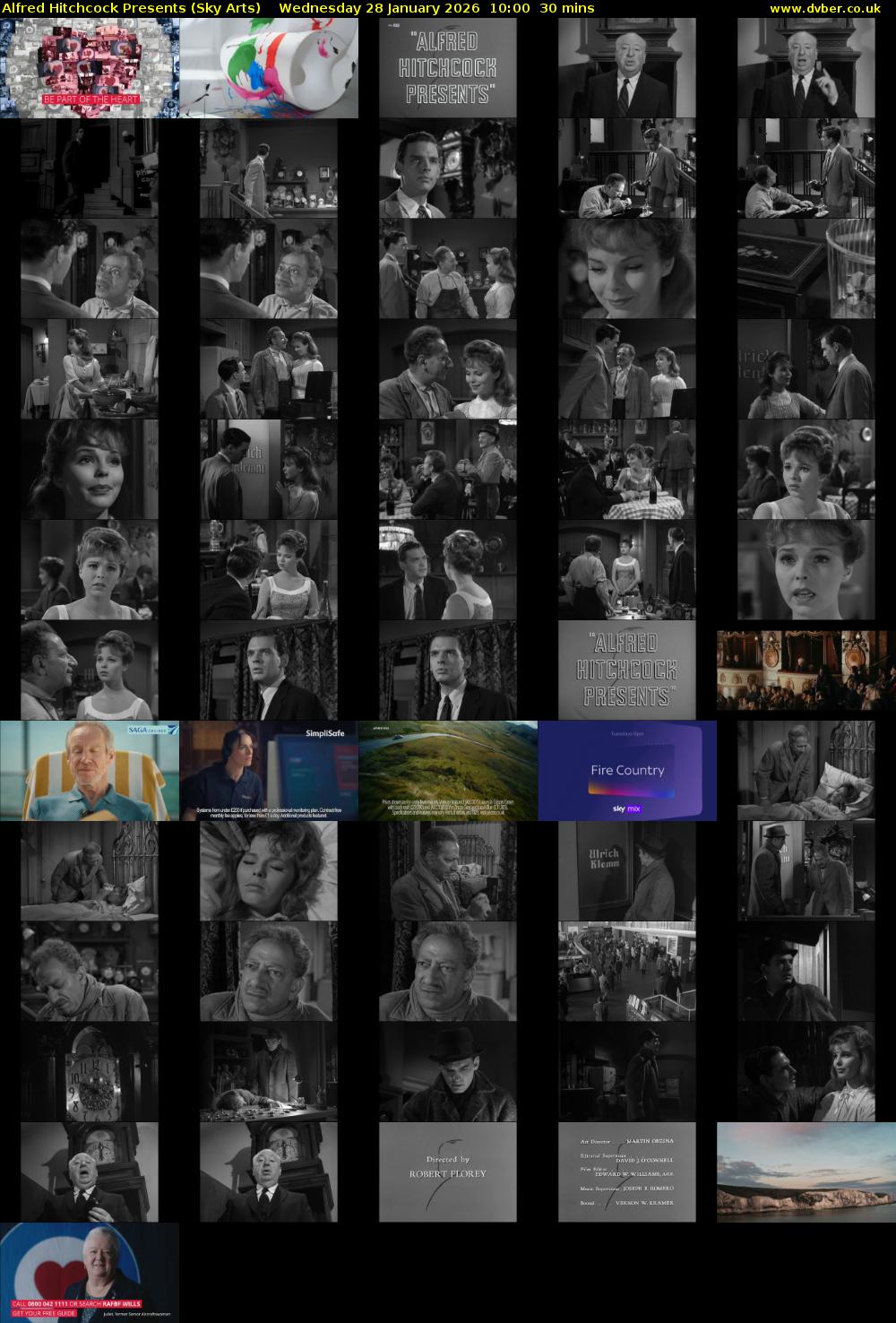 Alfred Hitchcock Presents (Sky Arts) Wednesday 28 January 2026 10:00 - 10:30