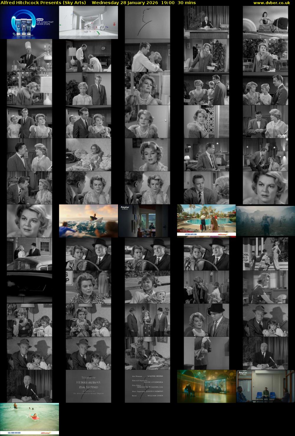 Alfred Hitchcock Presents (Sky Arts) Wednesday 28 January 2026 19:00 - 19:30