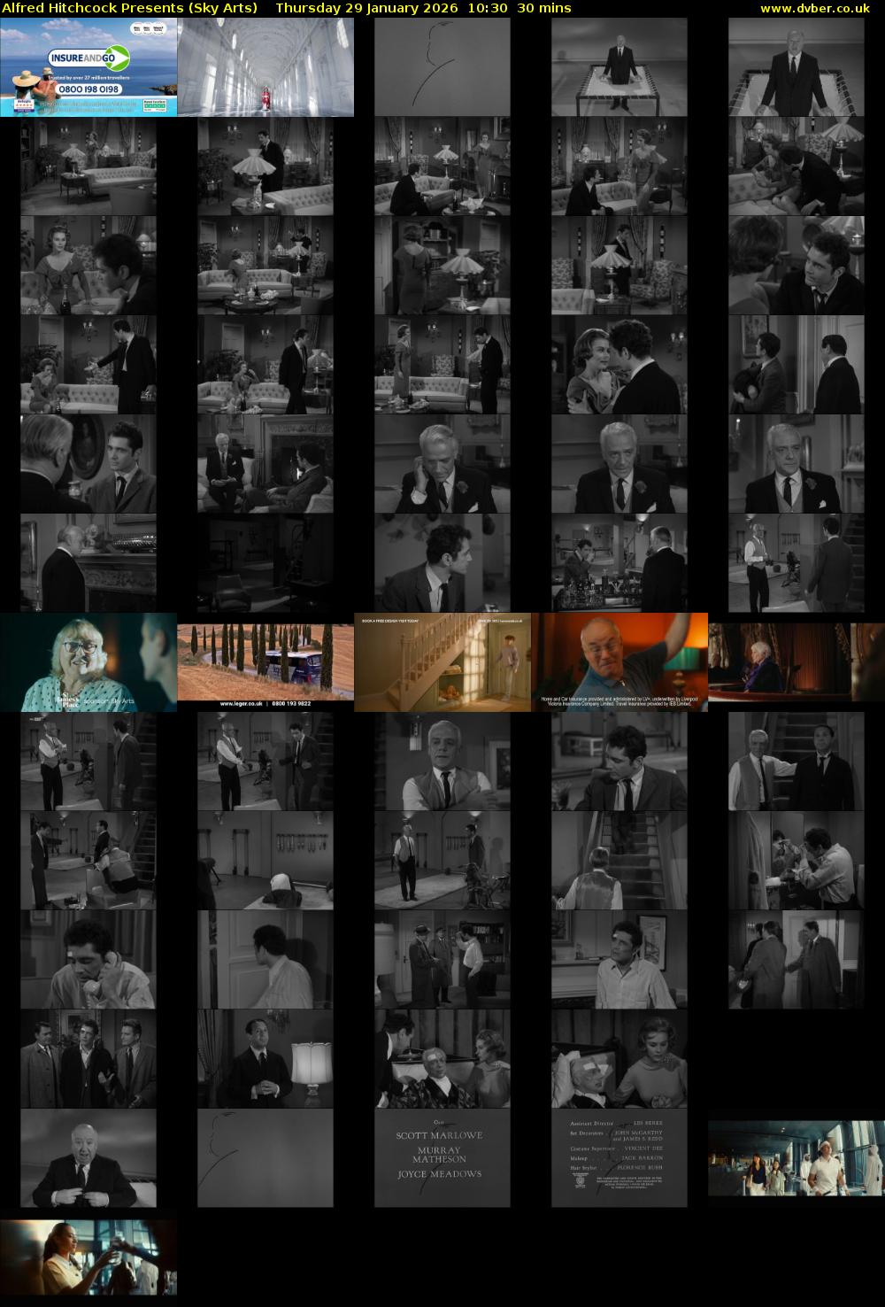 Alfred Hitchcock Presents (Sky Arts) Thursday 29 January 2026 10:30 - 11:00