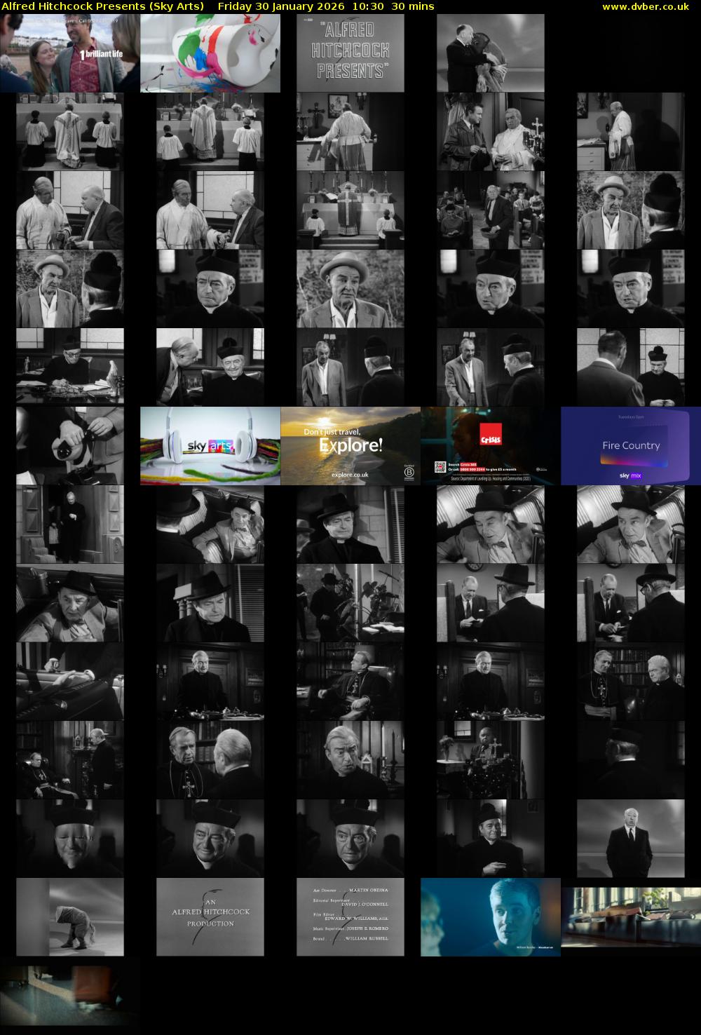 Alfred Hitchcock Presents (Sky Arts) Friday 30 January 2026 10:30 - 11:00
