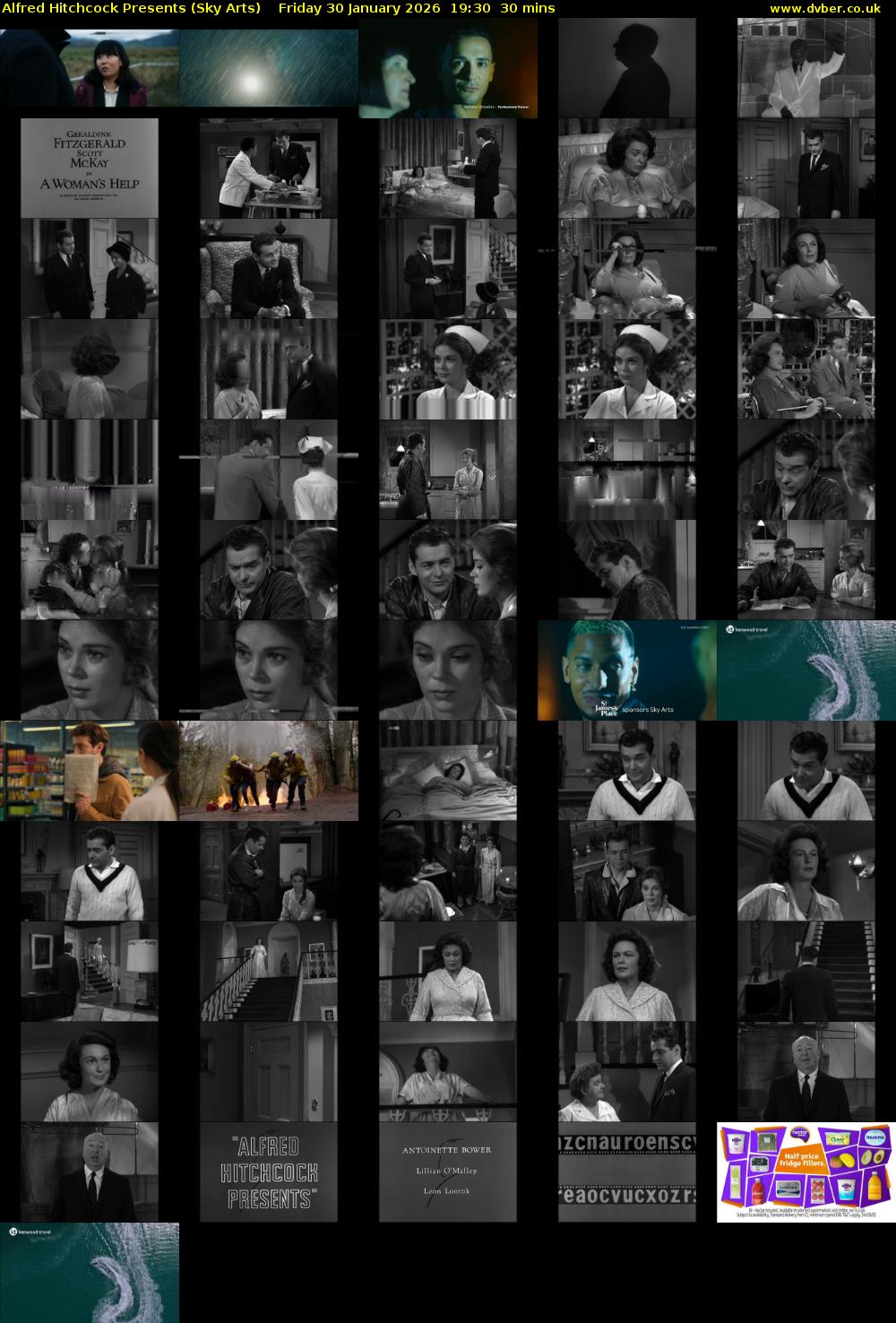 Alfred Hitchcock Presents (Sky Arts) Friday 30 January 2026 19:30 - 20:00