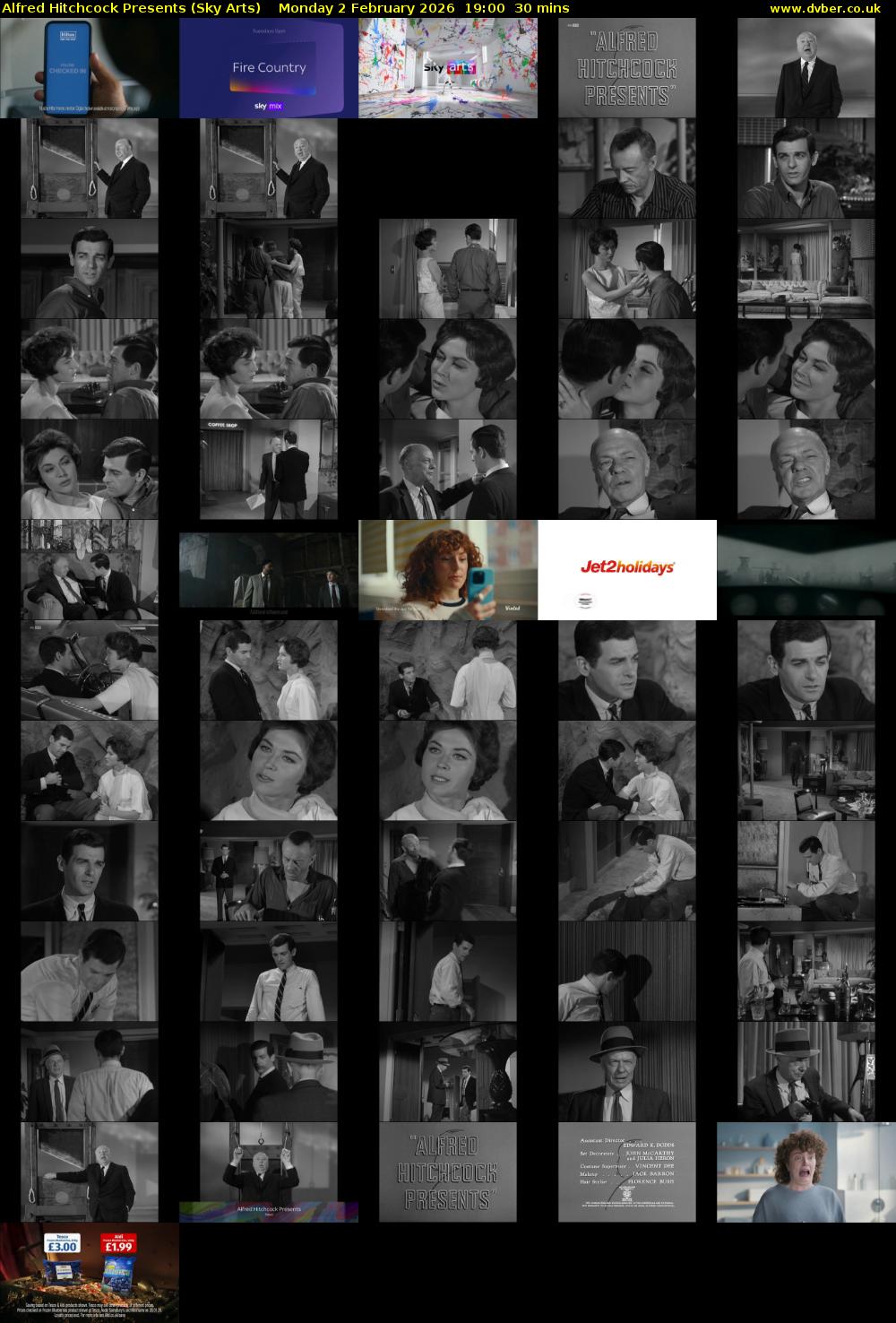 Alfred Hitchcock Presents (Sky Arts) Monday 2 February 2026 19:00 - 19:30