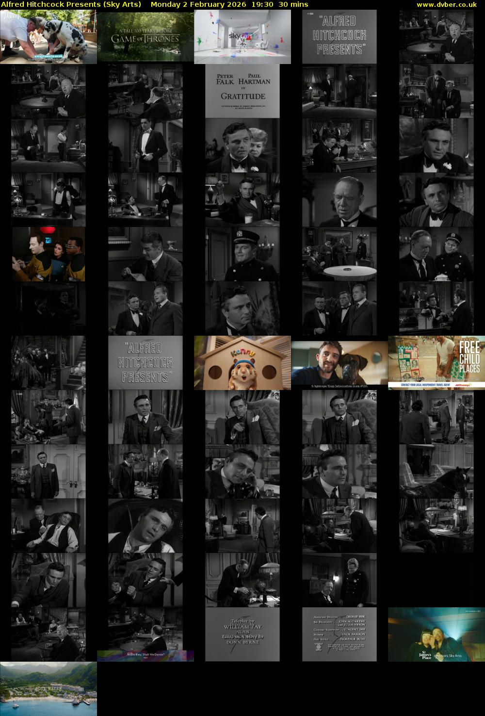 Alfred Hitchcock Presents (Sky Arts) Monday 2 February 2026 19:30 - 20:00