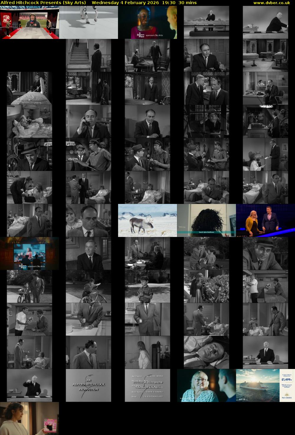 Alfred Hitchcock Presents (Sky Arts) Wednesday 4 February 2026 19:30 - 20:00