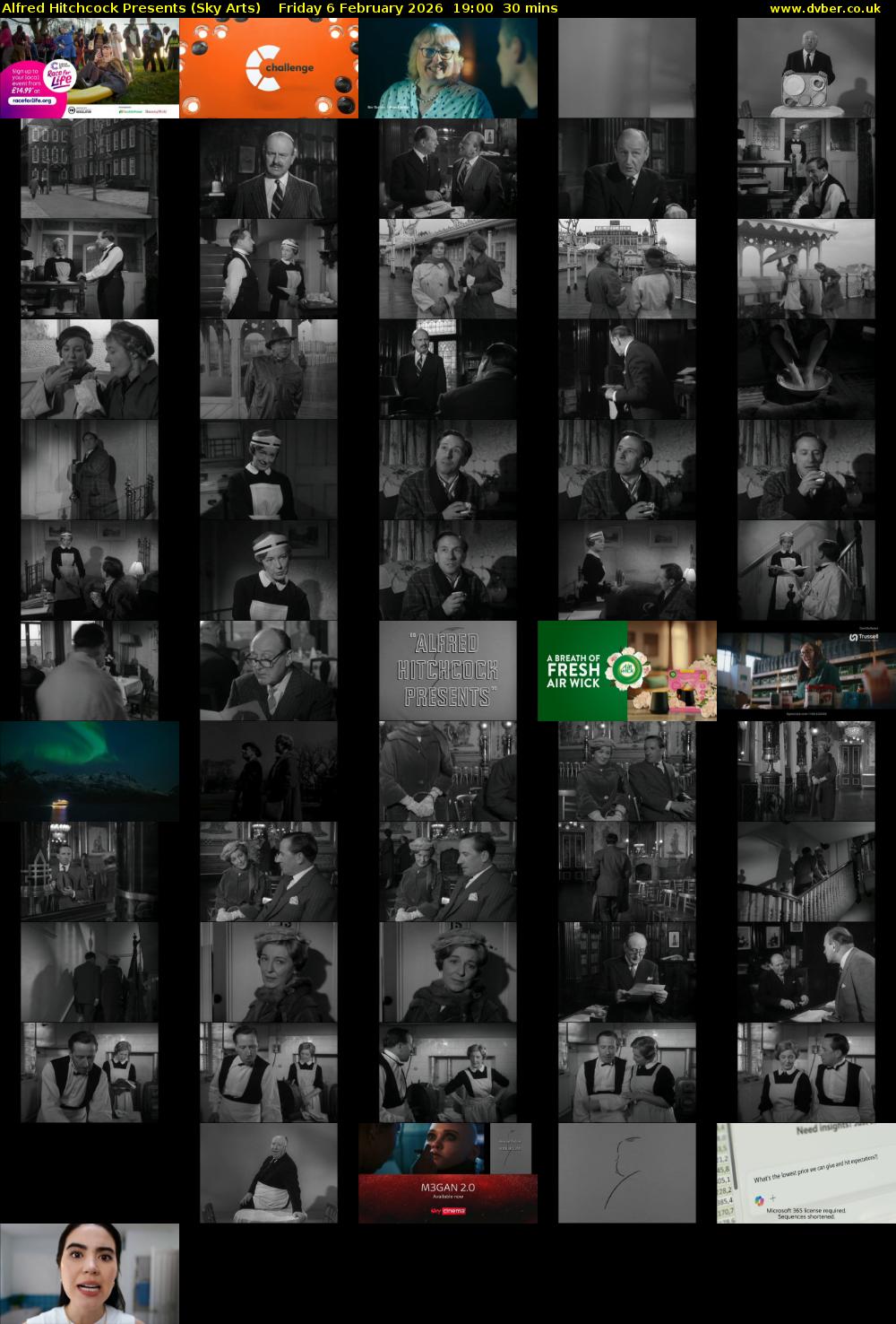 Alfred Hitchcock Presents (Sky Arts) Friday 6 February 2026 19:00 - 19:30