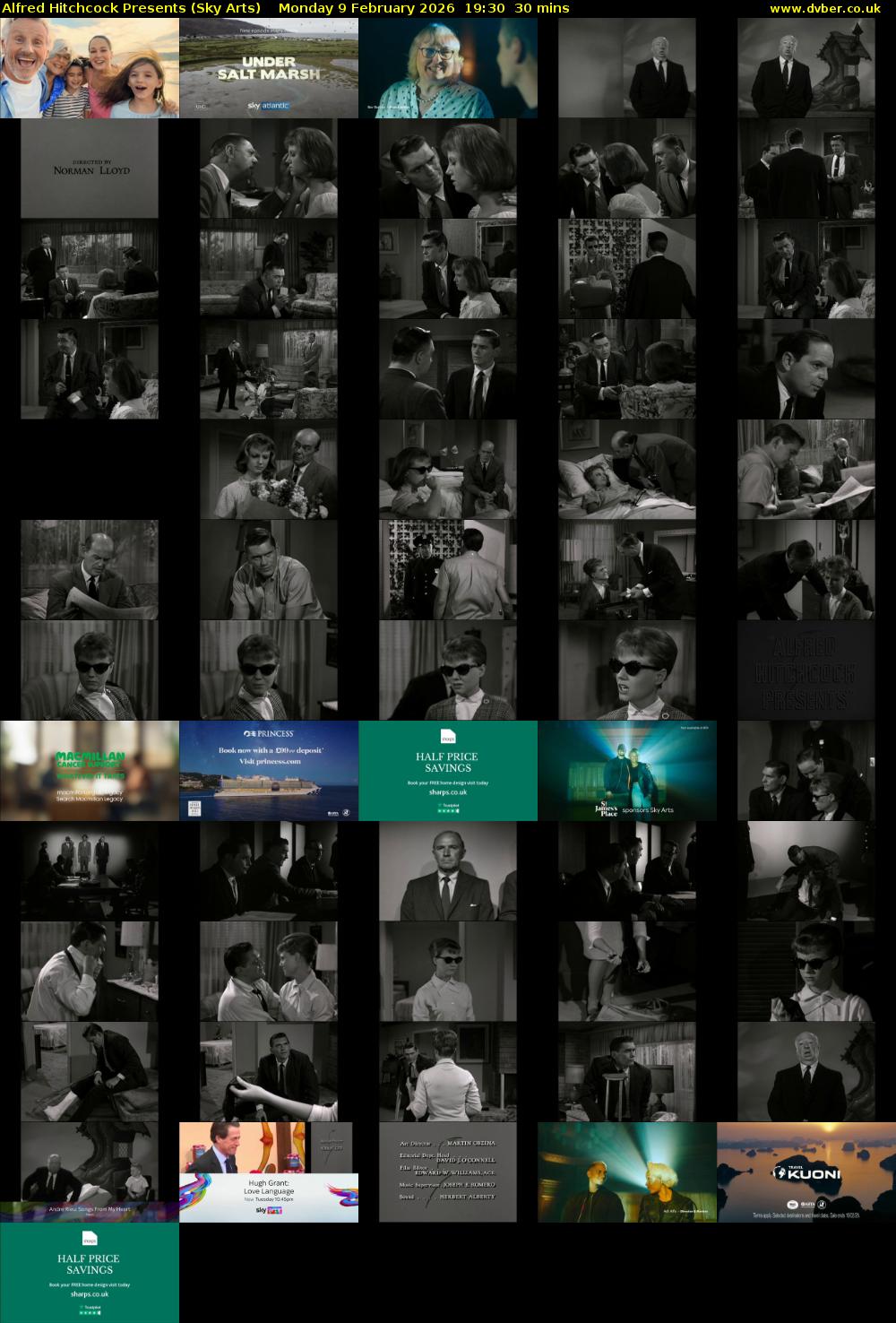 Alfred Hitchcock Presents (Sky Arts) Monday 9 February 2026 19:30 - 20:00
