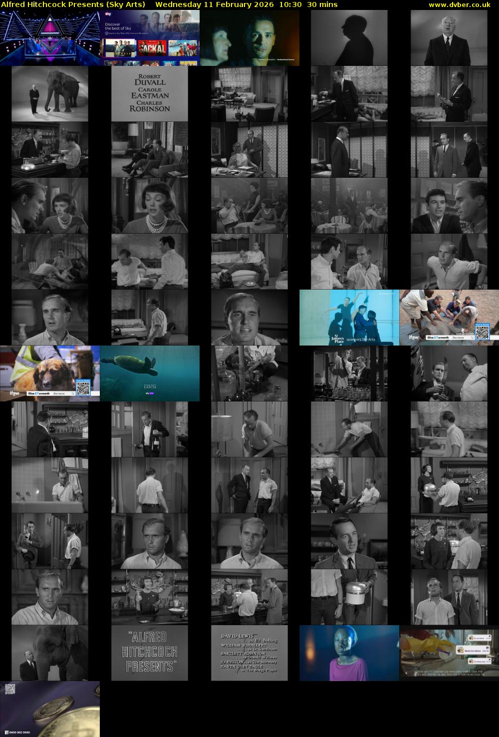 Alfred Hitchcock Presents (Sky Arts) Wednesday 11 February 2026 10:30 - 11:00