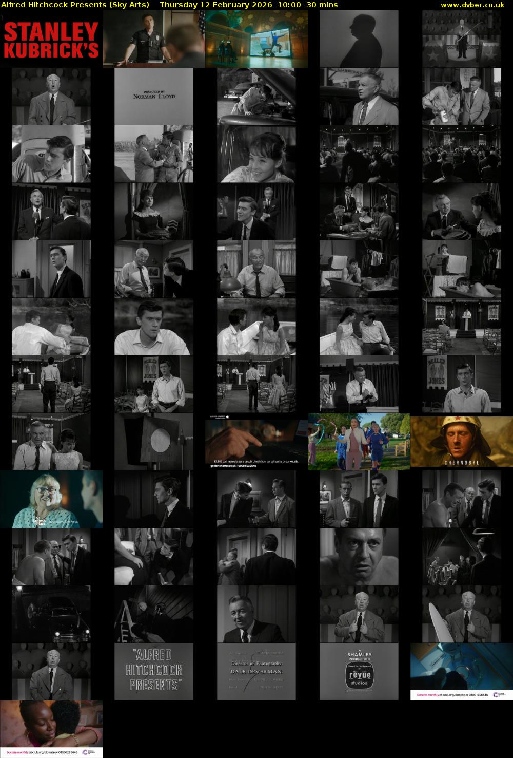 Alfred Hitchcock Presents (Sky Arts) Thursday 12 February 2026 10:00 - 10:30