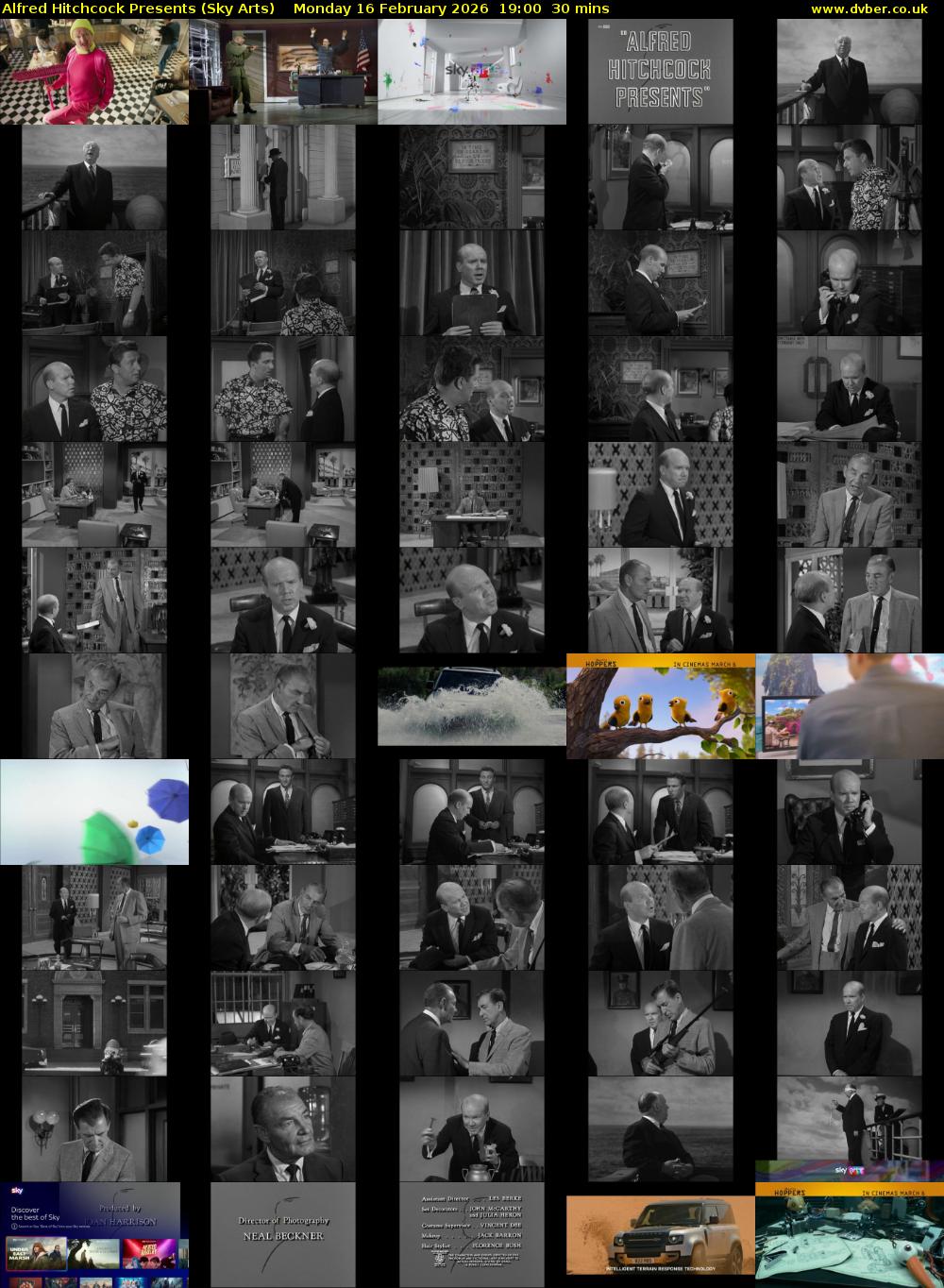 Alfred Hitchcock Presents (Sky Arts) Monday 16 February 2026 19:00 - 19:30