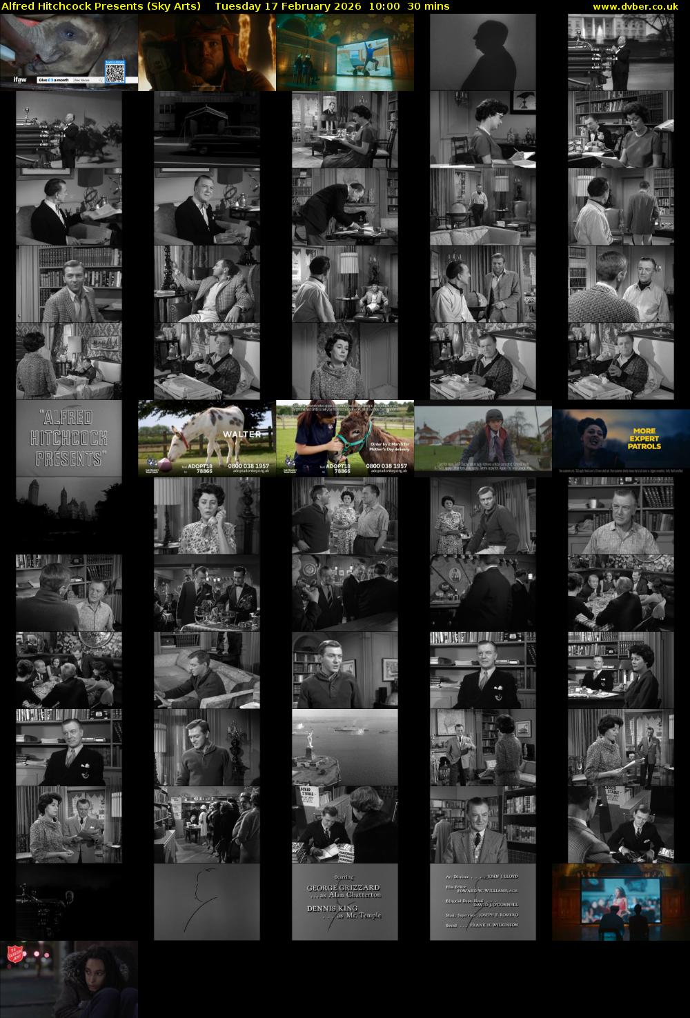 Alfred Hitchcock Presents (Sky Arts) Tuesday 17 February 2026 10:00 - 10:30