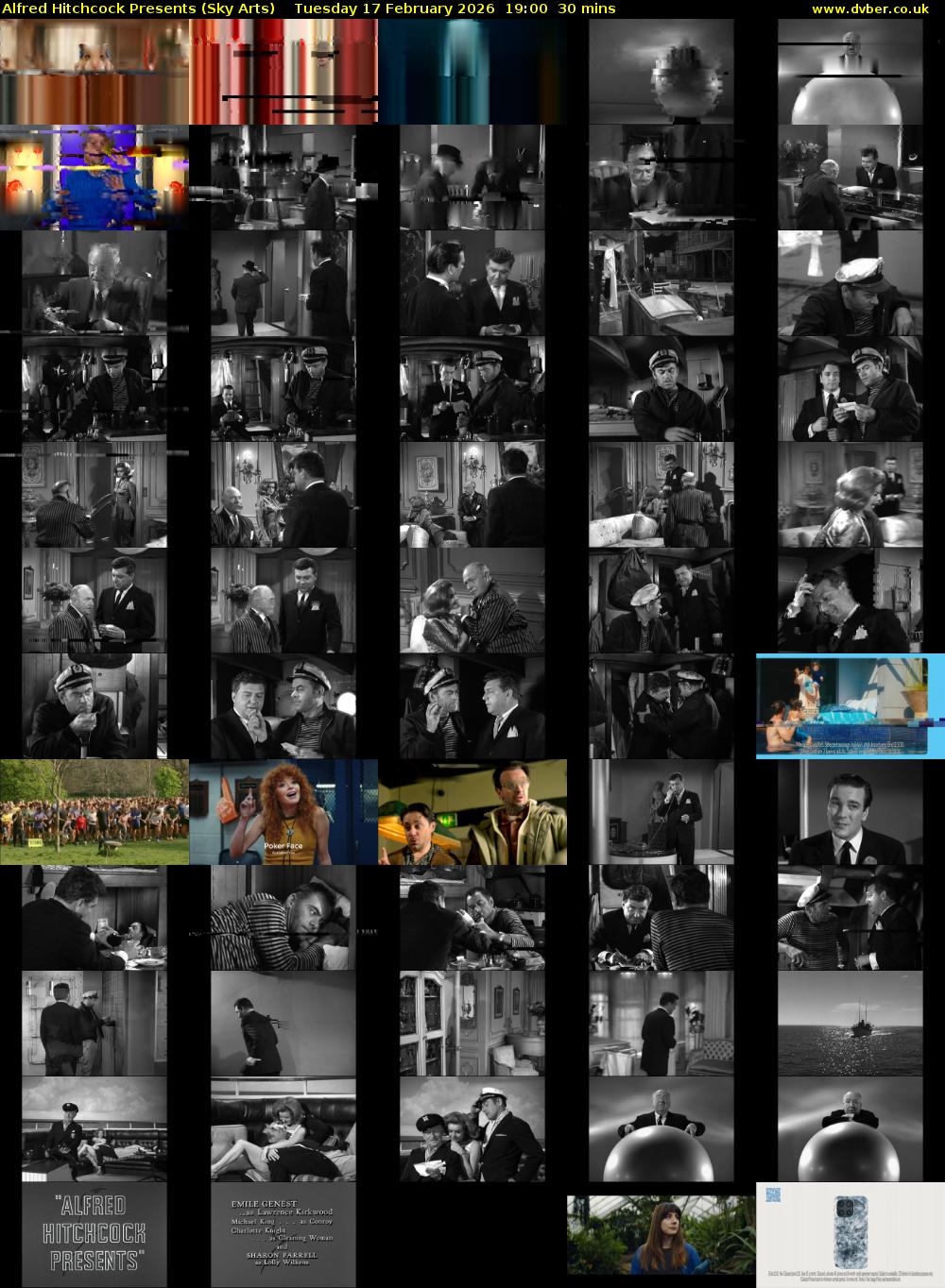 Alfred Hitchcock Presents (Sky Arts) Tuesday 17 February 2026 19:00 - 19:30