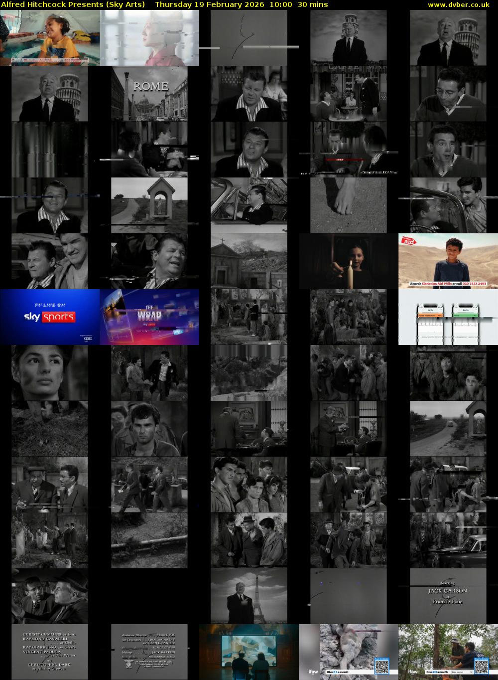 Alfred Hitchcock Presents (Sky Arts) Thursday 19 February 2026 10:00 - 10:30