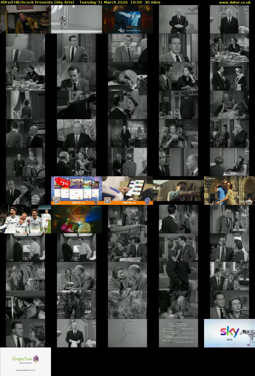 Alfred Hitchcock Presents (Sky Arts) Tuesday 31 March 2026 10:00 - 10:30