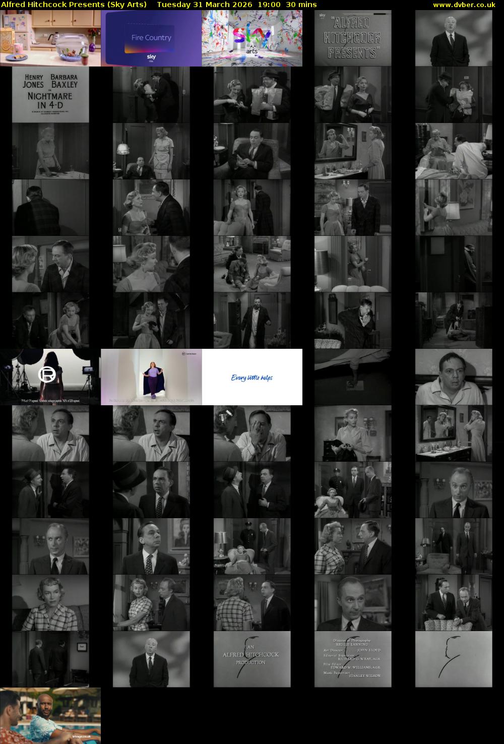 Alfred Hitchcock Presents (Sky Arts) Tuesday 31 March 2026 19:00 - 19:30