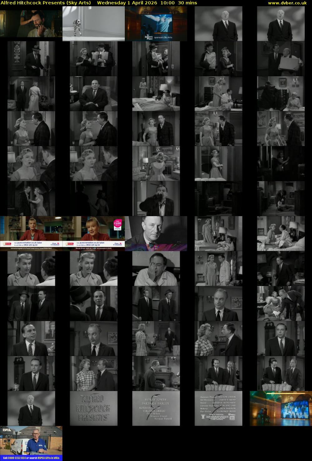 Alfred Hitchcock Presents (Sky Arts) Wednesday 1 April 2026 10:00 - 10:30