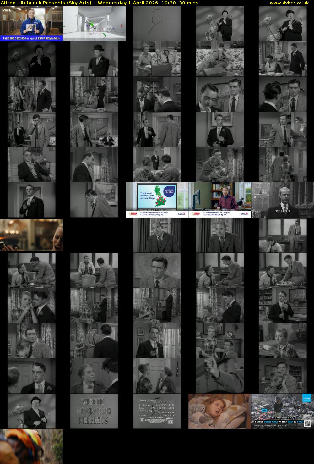 Alfred Hitchcock Presents (Sky Arts) Wednesday 1 April 2026 10:30 - 11:00
