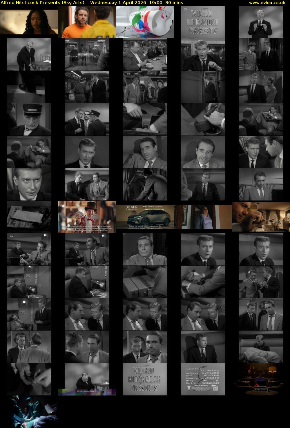 Alfred Hitchcock Presents (Sky Arts) Wednesday 1 April 2026 19:00 - 19:30