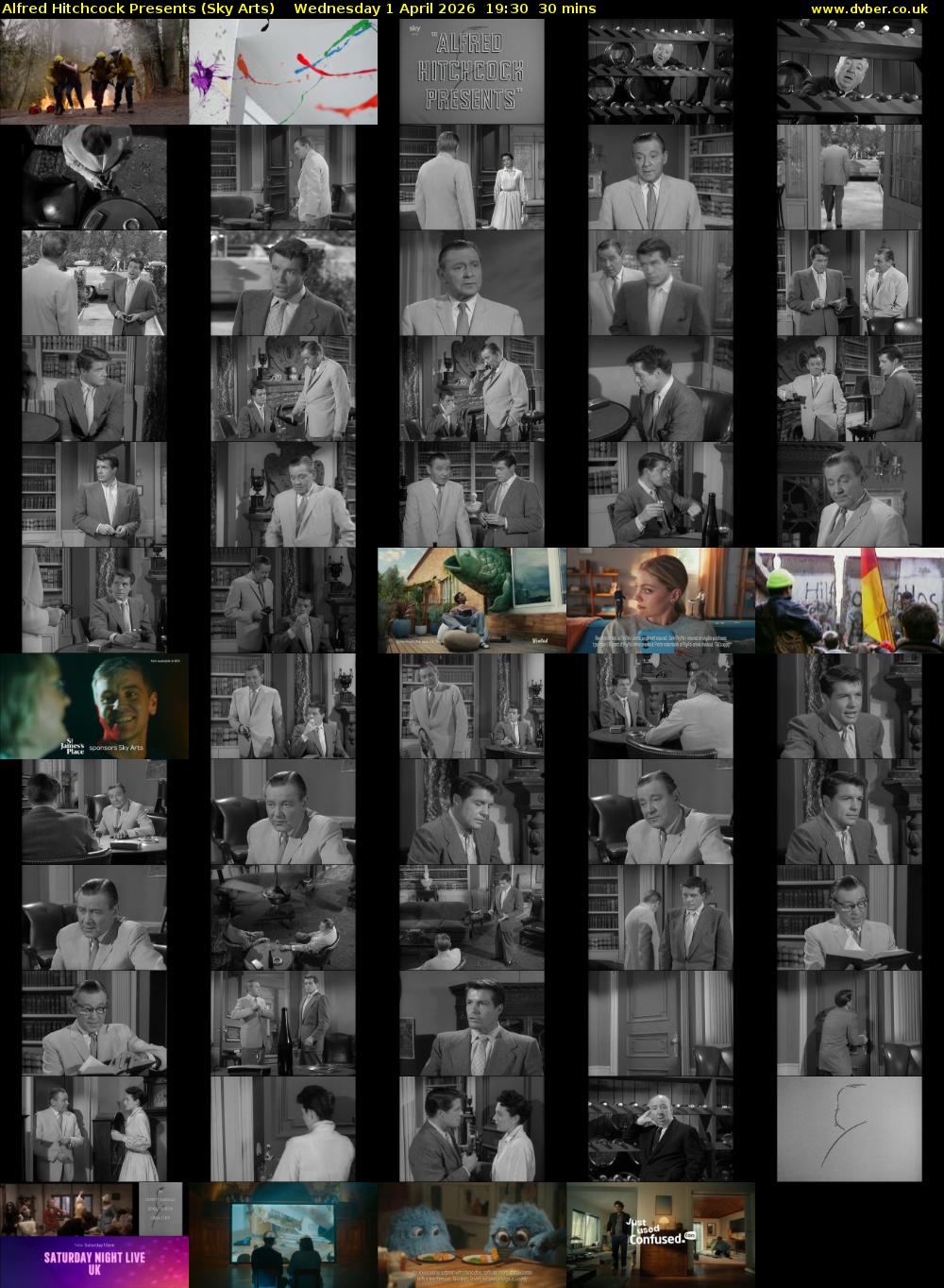 Alfred Hitchcock Presents (Sky Arts) Wednesday 1 April 2026 19:30 - 20:00