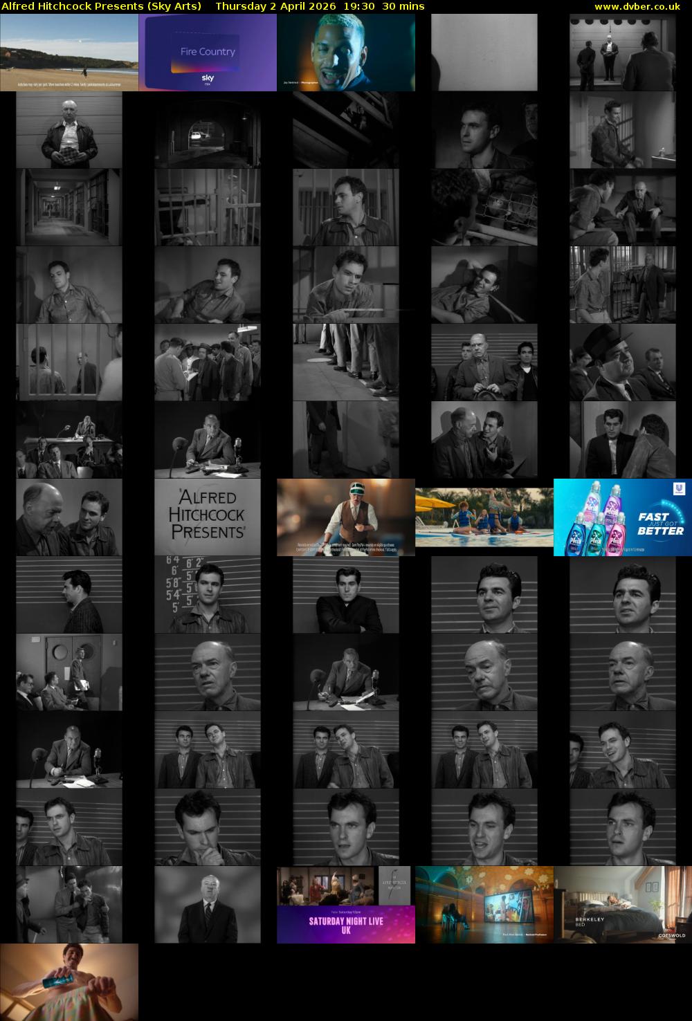 Alfred Hitchcock Presents (Sky Arts) Thursday 2 April 2026 19:30 - 20:00