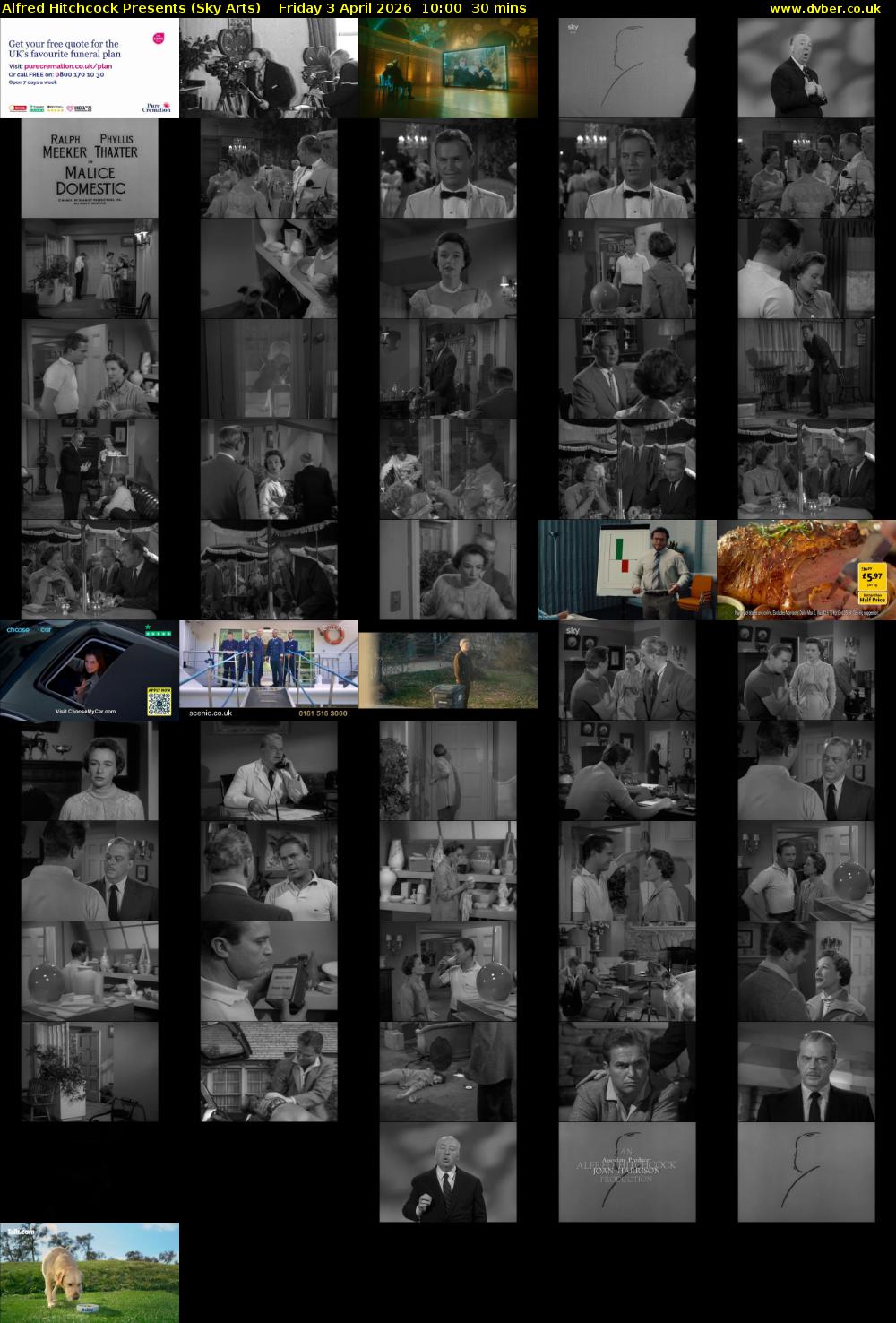 Alfred Hitchcock Presents (Sky Arts) Friday 3 April 2026 10:00 - 10:30