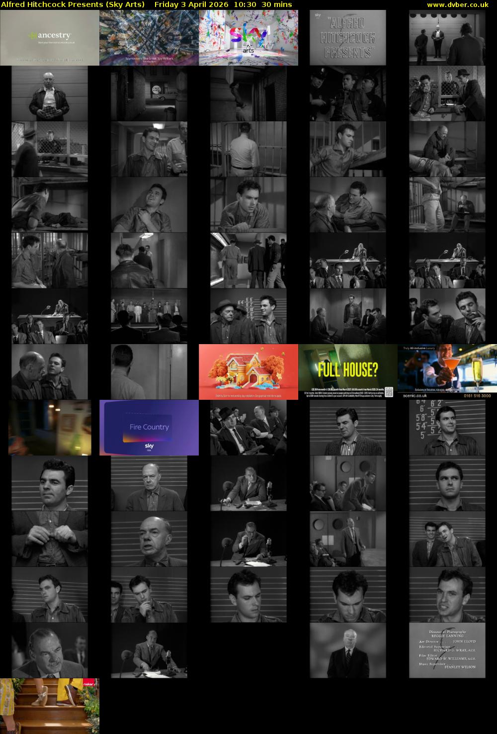 Alfred Hitchcock Presents (Sky Arts) Friday 3 April 2026 10:30 - 11:00