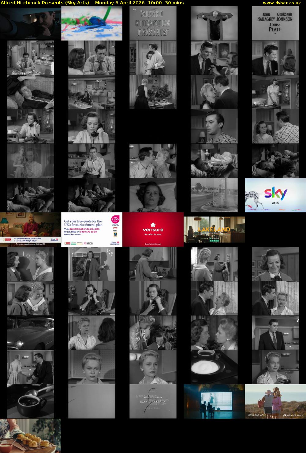 Alfred Hitchcock Presents (Sky Arts) Monday 6 April 2026 10:00 - 10:30