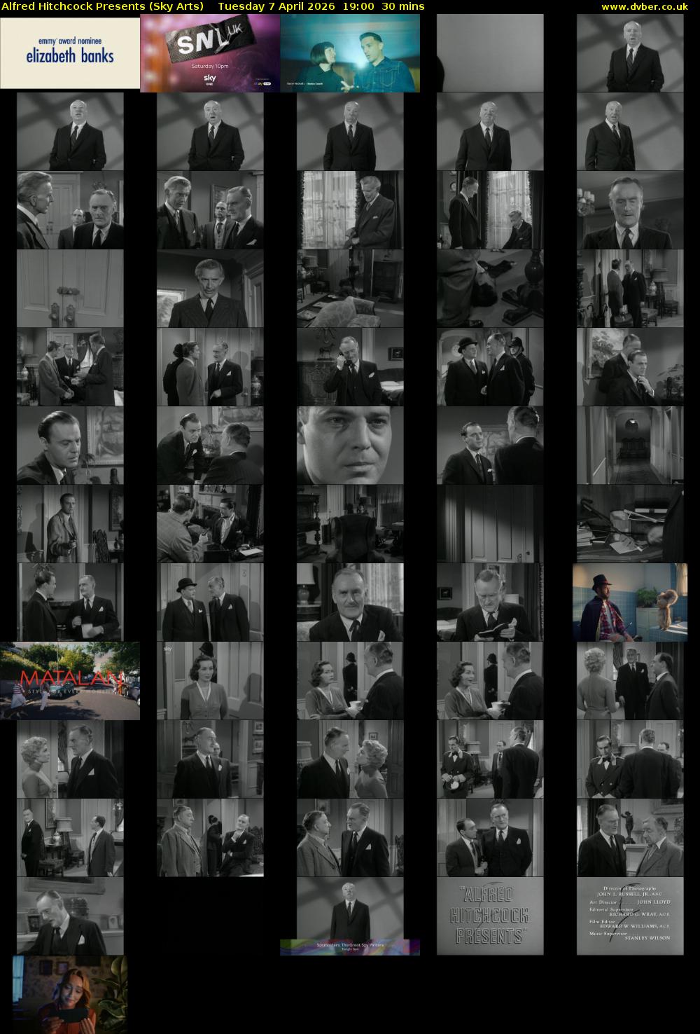 Alfred Hitchcock Presents (Sky Arts) Tuesday 7 April 2026 19:00 - 19:30